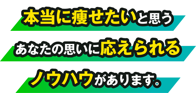 本当に痩せたいあなたのチカラに必ずなれるノウハウがあります。
